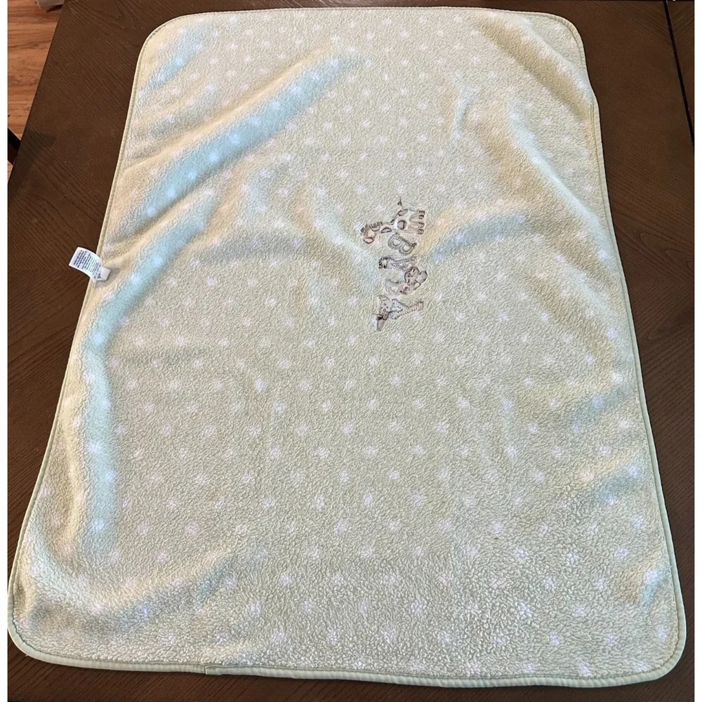 Garanimals Walmart Green Polka Dot Baby Giraffe Flowers Baby Blanket/Lovey 39x29